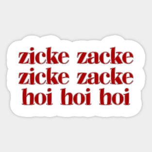 Zicke Zacke Hoi Hoi Hoi Sticker